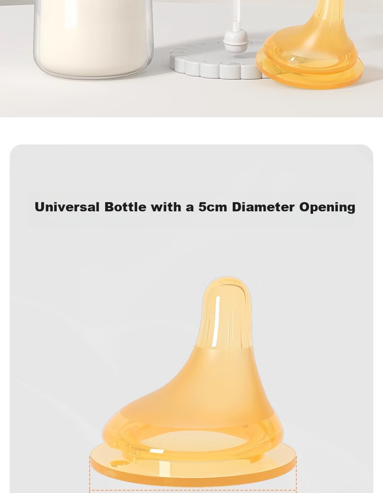 COOKSS Eccentric Nipple, Realistic Breast Milk Feel, Newborn Baby Duck Nipple, Ultra-Soft Anti-Colic Universal Pigeon Wide Diameter 2