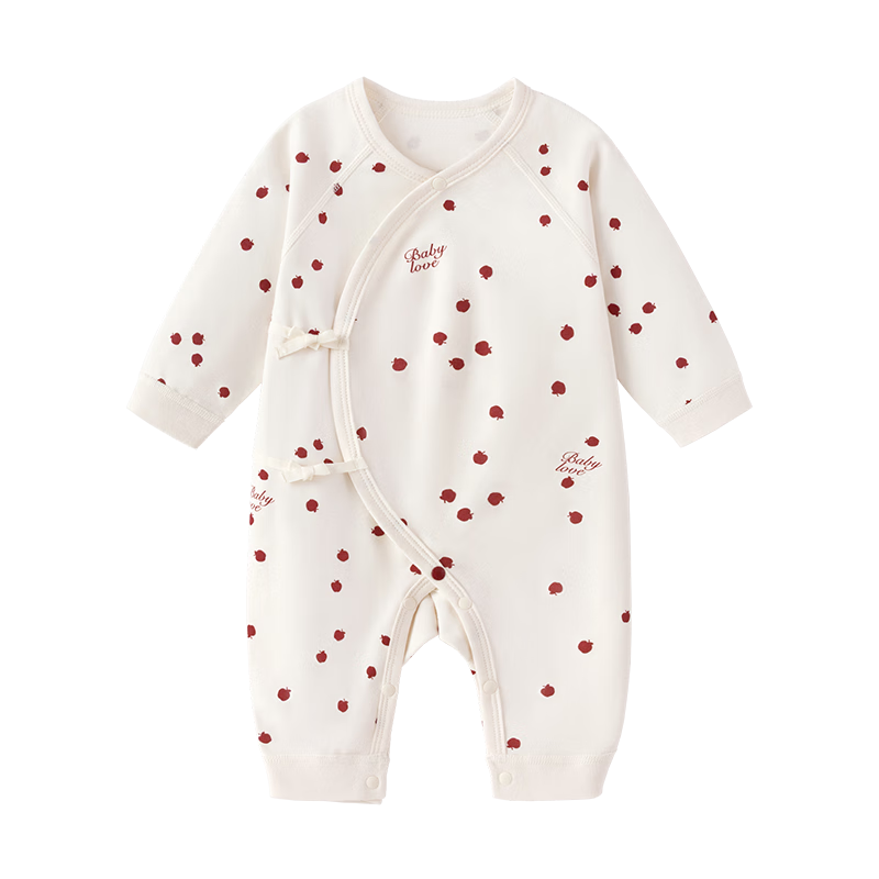 Babylove [Anxinrou] Newborn Tie-Up Romper, Spring And Autumn Pure Cotton Clothing, Infant Onesie Bodysuit