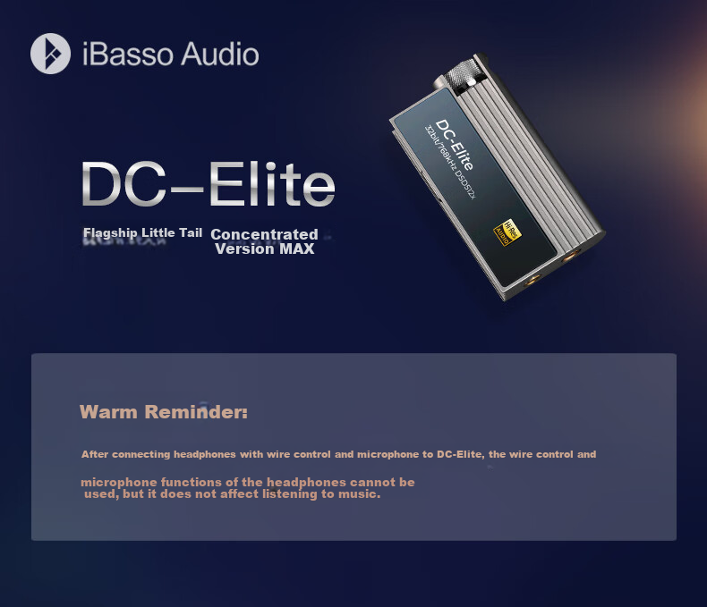 IBasso DC-Elite Balanced Decoder Headphone Amplifier with 4.4mm Balanced, 3.5mm Plug, Type-C Port, Replaceable Cable, HIFI Portable Android Computer Small Tail Adapter Cable 1