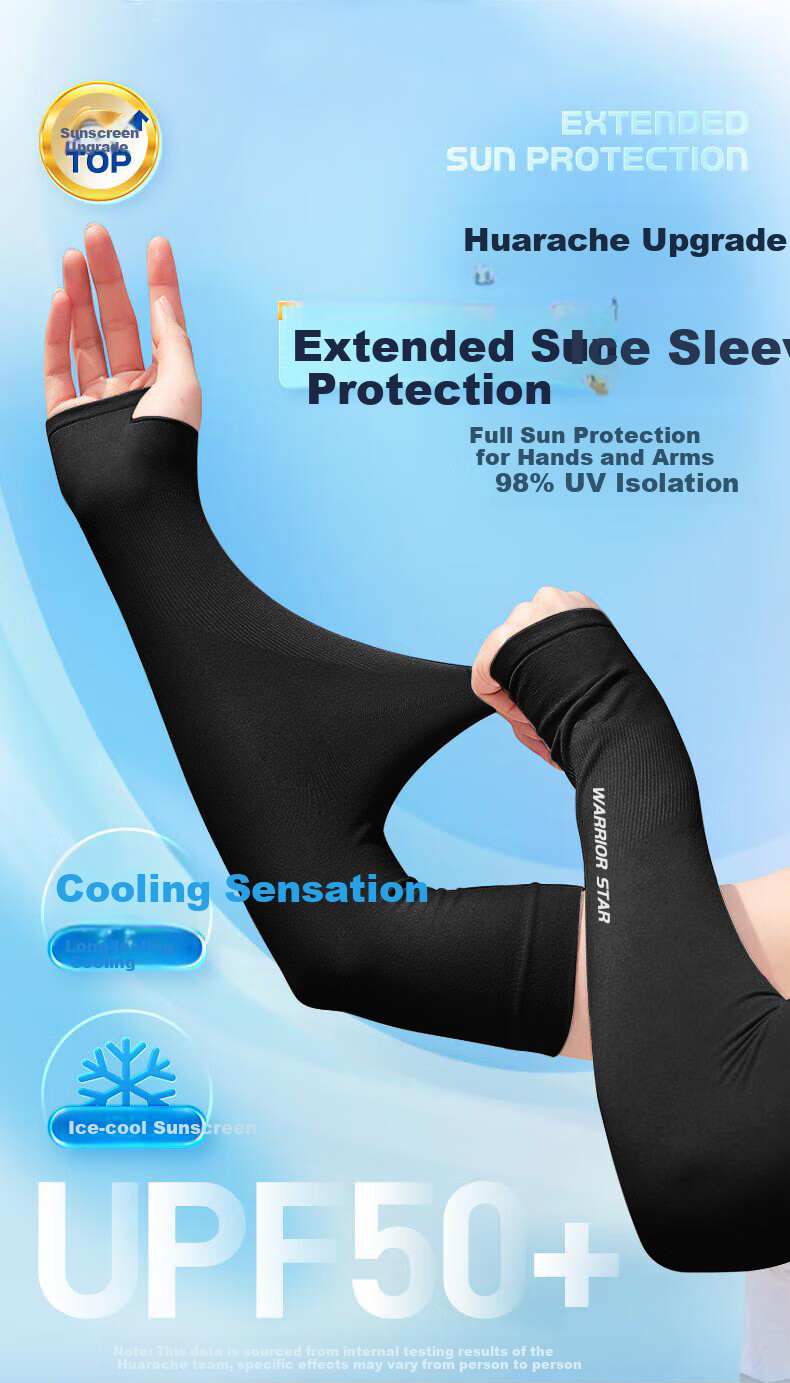 Huili Summer Sun Protection Arm Sleeves, Ice Silk Thin Breathable Outdoor Driving Cycling Unisex UV Protection Ice Sleeves Hand Sleeves 1