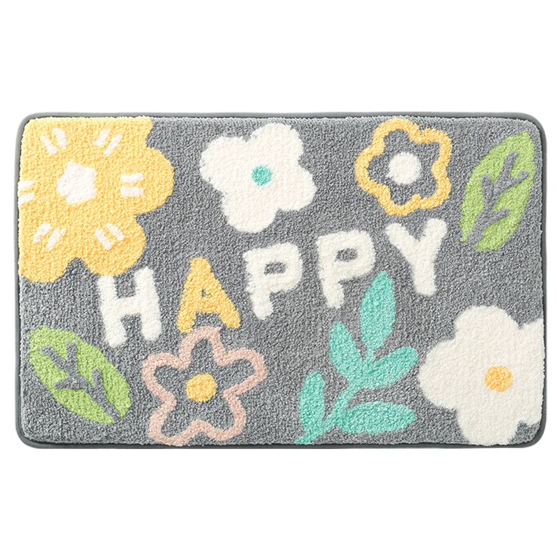 Dajiang Bathroom Mat, Toilet And Shower Entrance Non-Slip Absorbent Mat with Flocking, Bathroom Floor Mat, 40x60cm