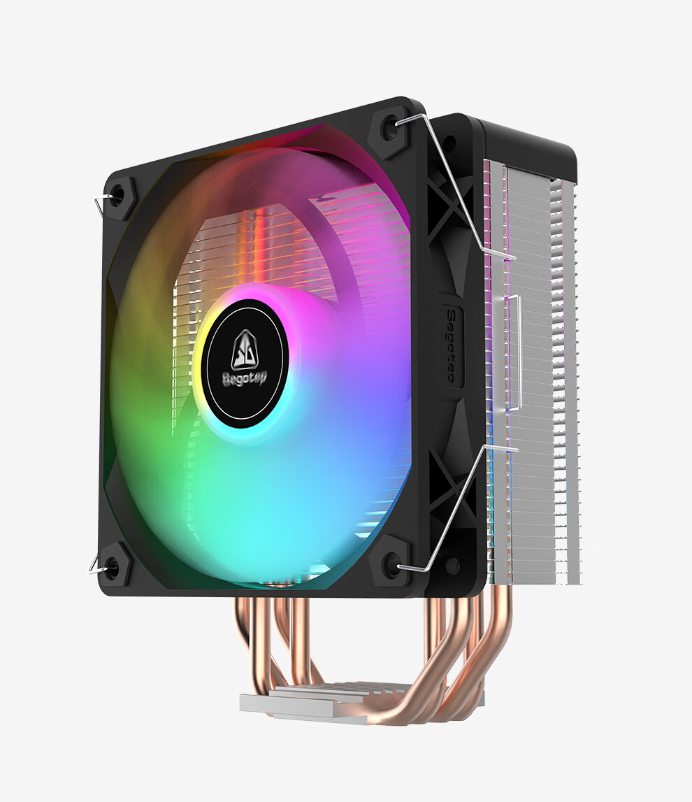 Segotep Fengzhi 4 Digital Display with Screen Black Air-Cooled CPU Cooler (ARGB Motherboard Synchronized Lighting Effects / Supports AM4 AMD 5 Intel 1851 / 4 Copper Tubes / Temperature-Controlled Silent Fan) 1