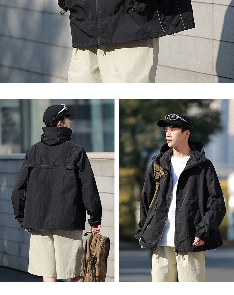 ROMON Men's Summer Lightweight Cycling Sun Protection Jacket Outdoor Waterproof Couple Coat UV Protection Khaki L 13