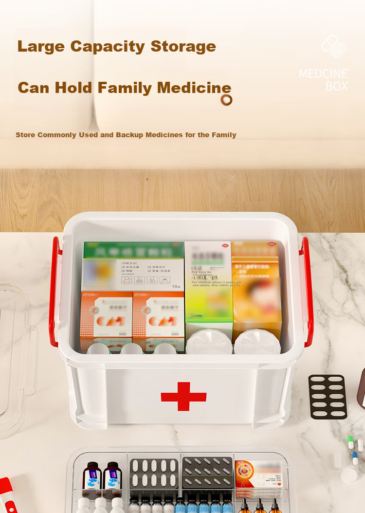SPACEXPERT Medicine Storage Box, Organizer Container, Household Medical Cabinet, Storage Bi 3
