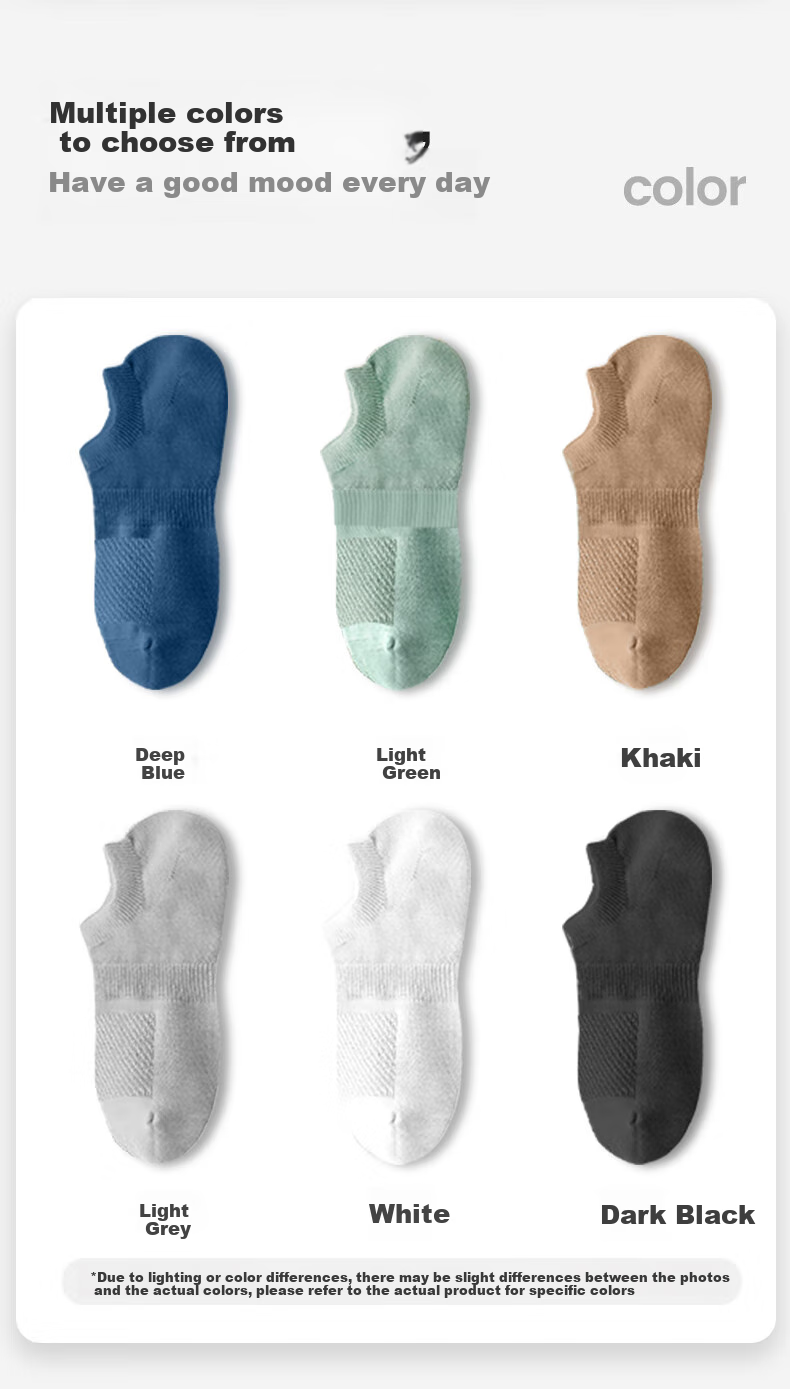 Mianxiaolian Men's Socks, Summer Thin Style, 100% Pure Cotton, 10A Antibacterial And Odor-Resistant Mesh Breathable Low-Cut Ankle Socks, 6 Pairs Pack 17