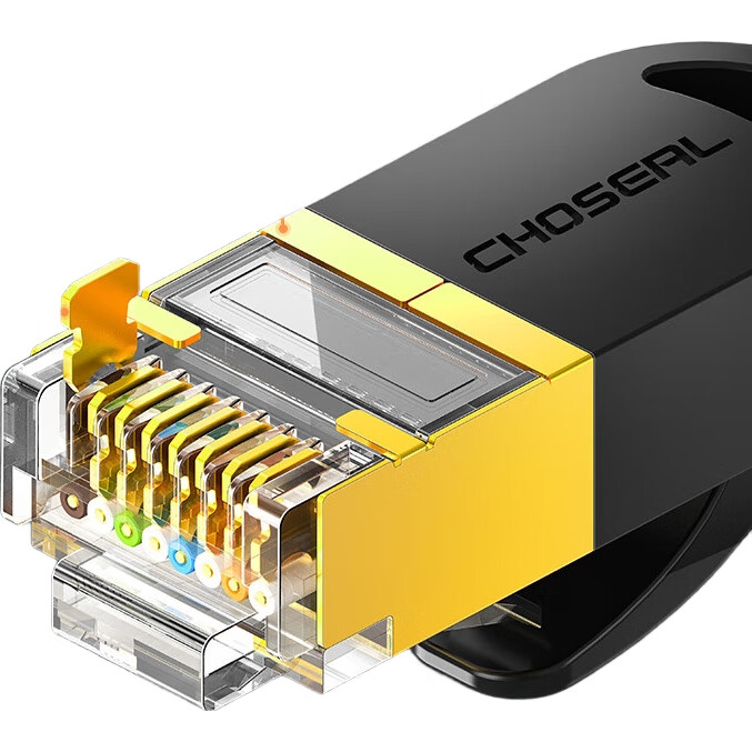 Сетевой кабель CHOSEAL Cat7, экранированный, 10 Гбит/с, плоский, 3 метра, черный