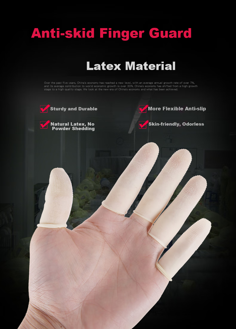 BAIGE Latex Finger Cots, Thickened Non-Slip Electrostatic Work Gloves, Dust-Free Cots for Counting Money, Off-White, 1000 Pieces, Size M, CW998990 1