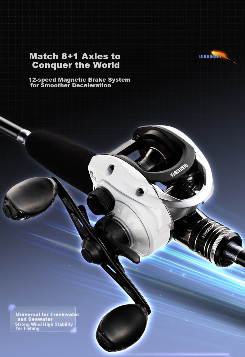 GW 2.1m M-Speed Dragon II Straight Handle Spinning Reel Lure Rod Set, Versatile Lure Rod, Sliding Rod, Fishing Rod 8