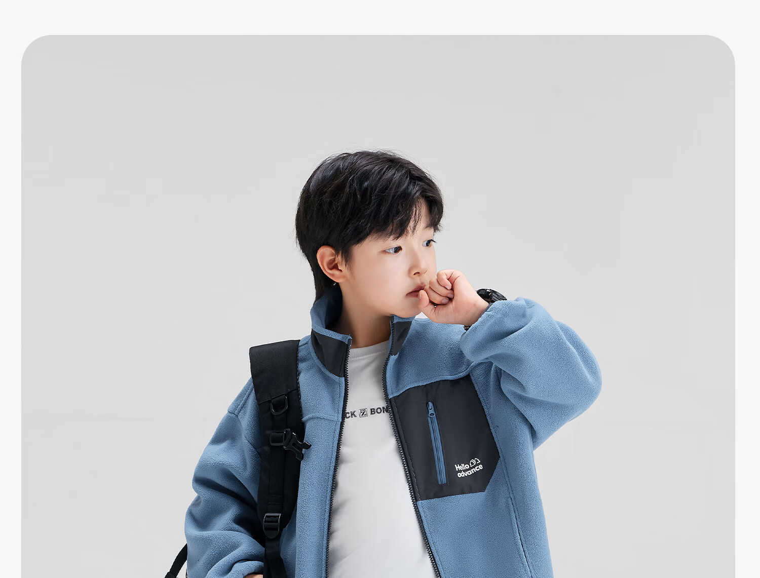 Zuoxi Boys' Fleece Jacket, 2026 New Spring Outerwear, Children's Heat-Resistant Anti-Static Fleece Coat, Blue, Size 150 23