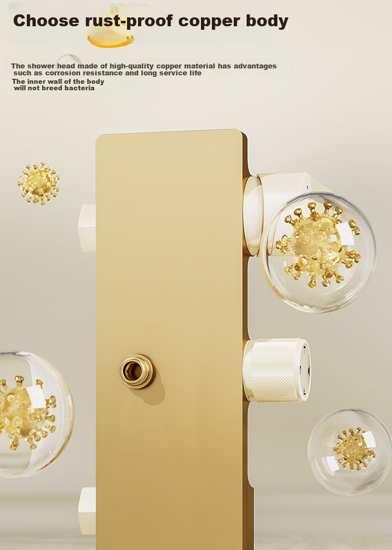 HUIDA Shower Head Set, Large Screen High-Pressure Brass Body, Home Bathroom Shower Head Complete Set TS105S 21