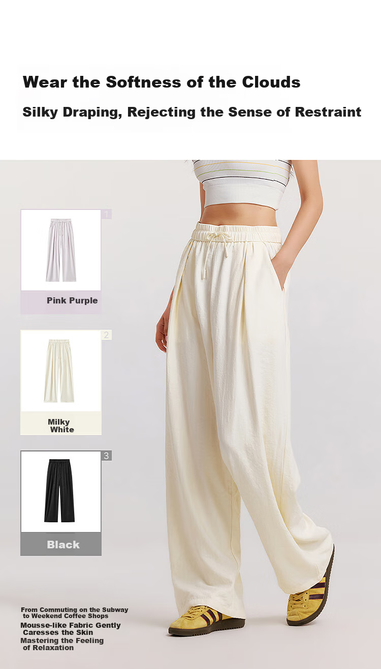 Semir Casual Pants for Women, High-Quality Mousse Trousers, Relaxed Draping, Autumn Loose-Fitting Soft Textured Wide-Leg Pants 107524127005 3