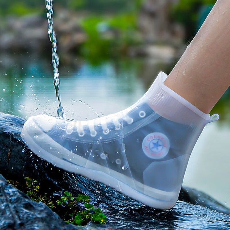 Travel Jiajialin Waterproof Rain Shoe Covers Thickened Wear-Resistant Waterproof Rain Boots White XXL