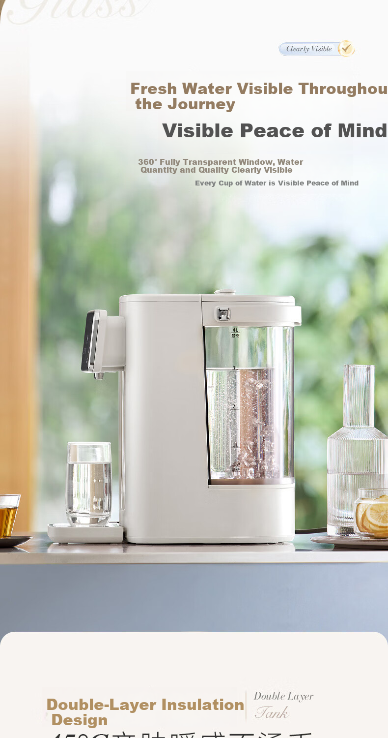 Morphyrichards Electric Kettle, Household Countertop 3L Water Boiler, Temperature Control All-In Automatic Kettle, Direct Drinking Water Dispenser with Detachable Tank, Milk Maker MR6073 5