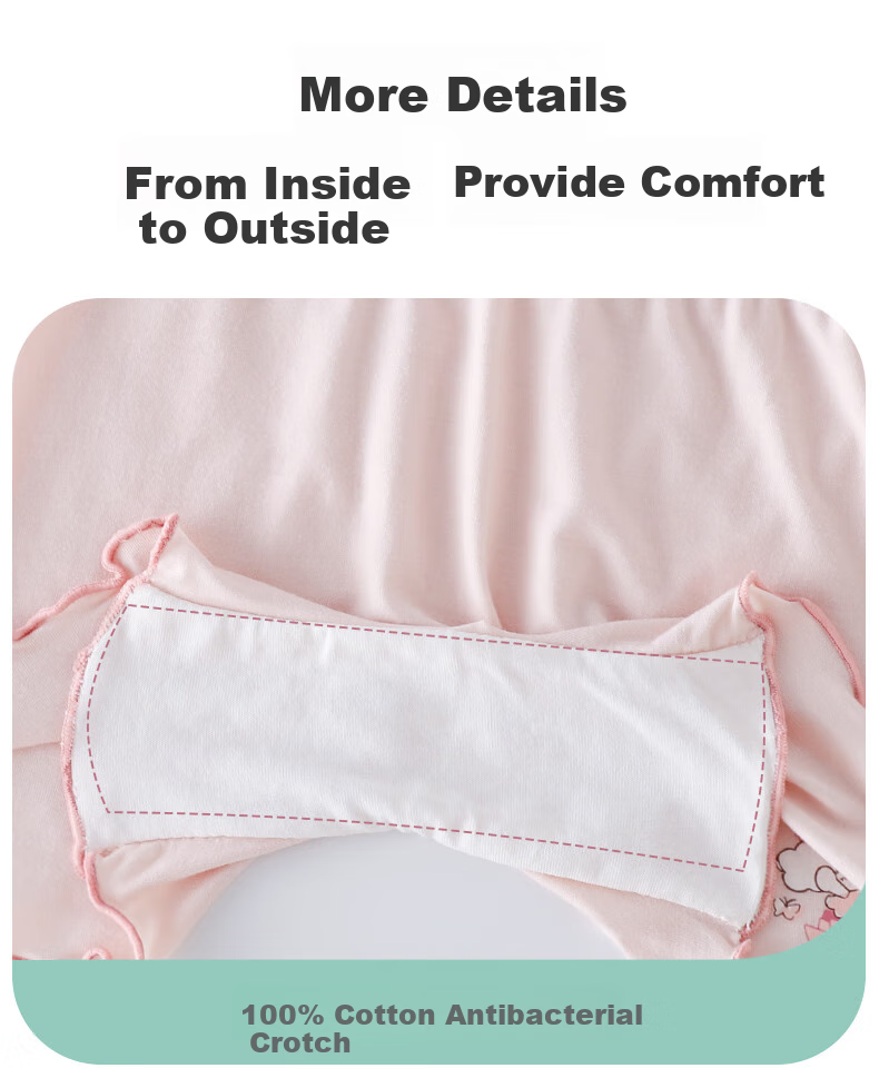 BOBDOG Girls' Safety Shorts Anti-Exposure Baby Boyshort Underwear, Lotus Sister - Pink, 1 Piece, Size 120 7
