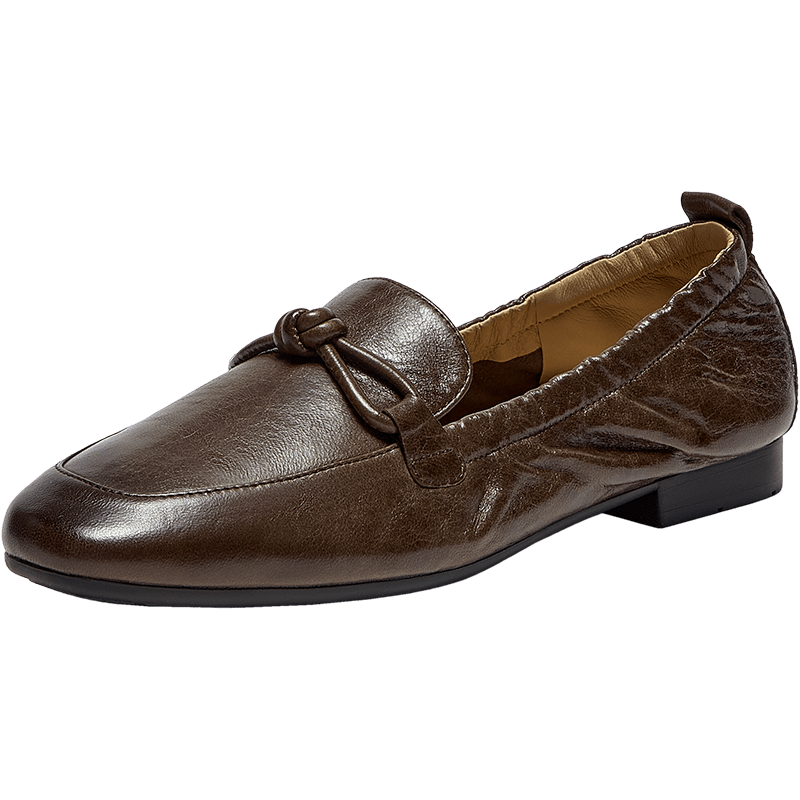 Bata Women's Sheepskin Casual Loafers Spring Autumn Mall Style Soft Sole Slip-On Brown Size 35