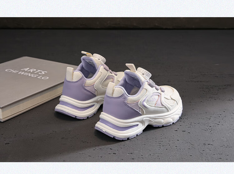 Warrior Children's Sneakers, Thick-Soled Comfortable Shock-Absorbing Rebound Girls' Running Shoes WZCL1564 White Pink 28 4
