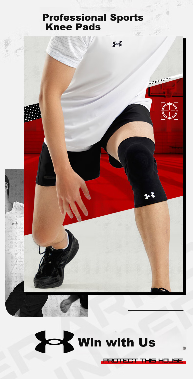 Under Armour Knee Brace for Sports, Running, Men And Women, Professional Protection against Cold Legs, Arthritis, Basketball, Badminton, Hiking Knee Support 2