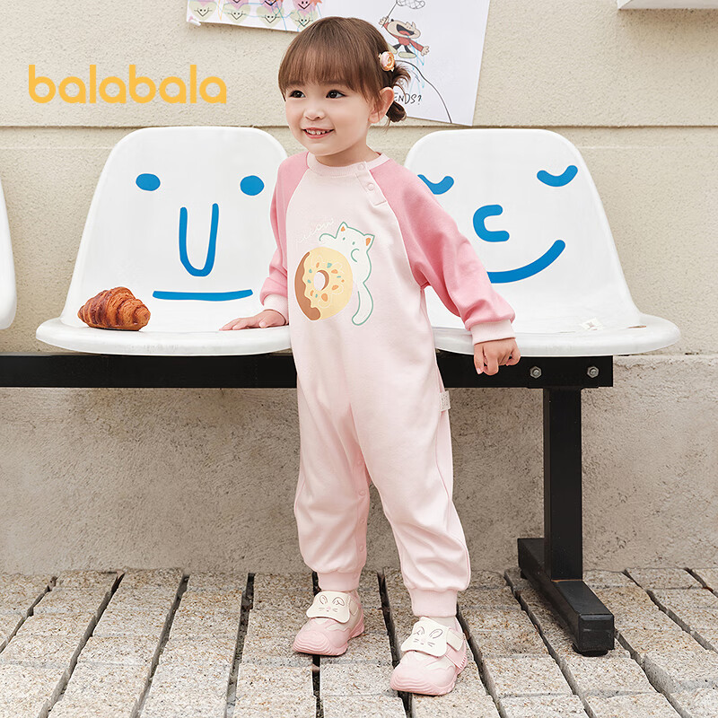Детский комбинезон BALABALA, для новорожденных, с длинными рукавами, контрастная расцветка, модный и милый, 2025