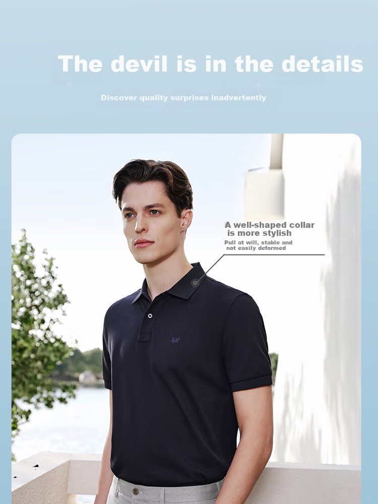 Youngor Breathable Cotton Summer Men's Short Sleeve Polo Shirt Business Casual Cool Moisture-Wicking Breathable XL Dark Green 6