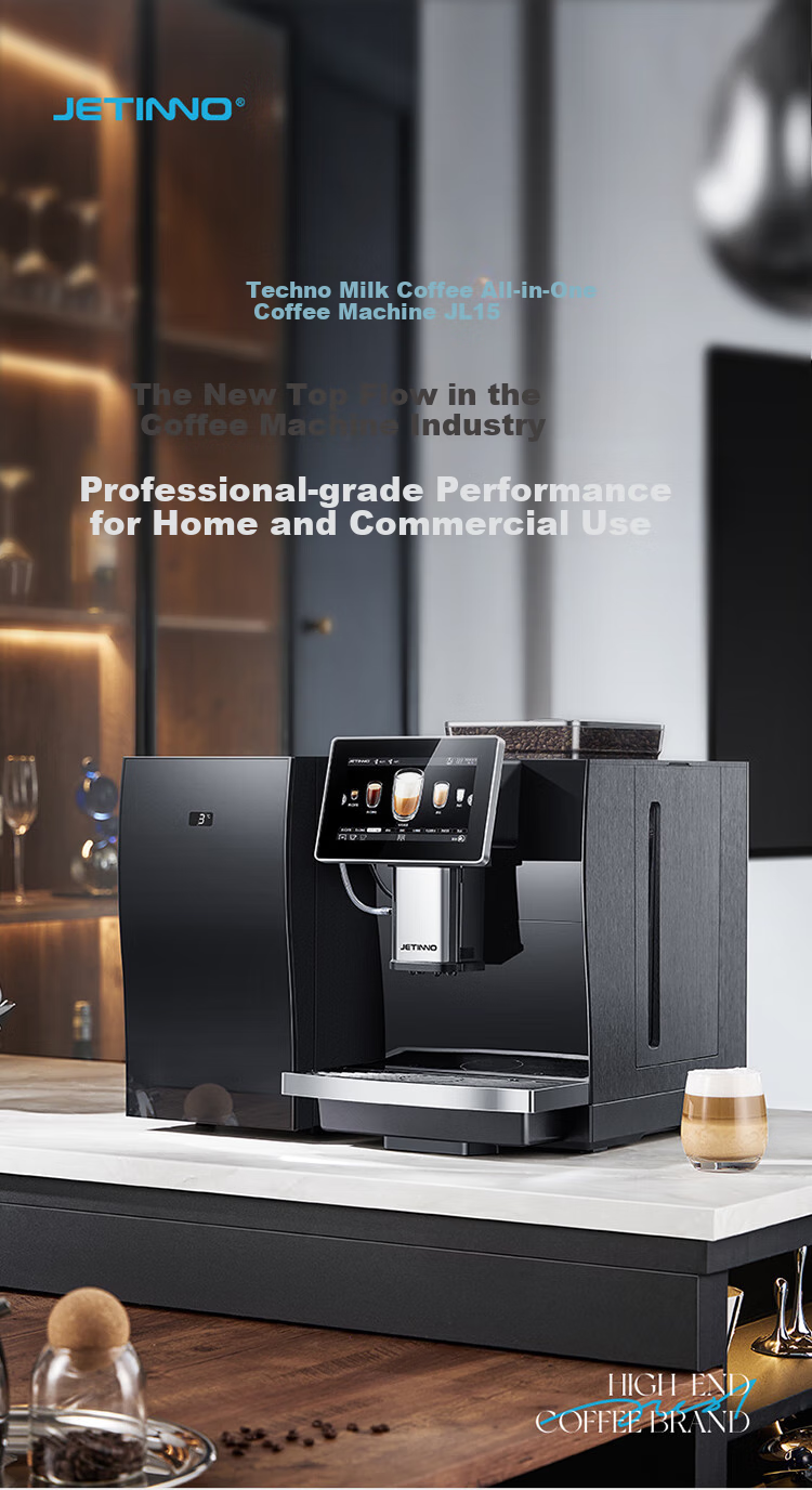 Jinu (Jetinno) [7-Day Trial] Fully Automatic Coffee Machine for Home And Office Use with Integrated Grinding (64mm Flat Blade), Dual Boiler, Self-Cleaning JL15 (20g Ground Coffee Container) 5