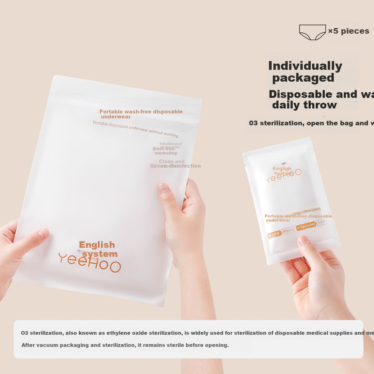 YEEHOO Children's Underwear, Disinfected First-Wear Disposable Underwear, Individually Packaged for Travel, Boys And Girls Underwear