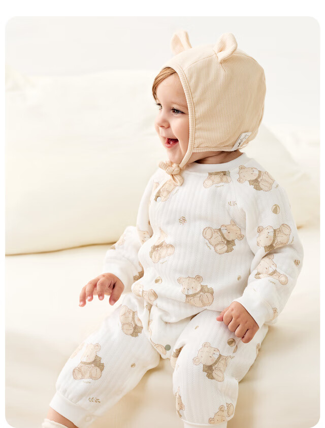 TONGTAI Baby Romper, Autumn And Winter Pure Cotton Warm Infant Clothes, Newborn Onesie Bodysuit Pajamas, Orange, 73cm 13