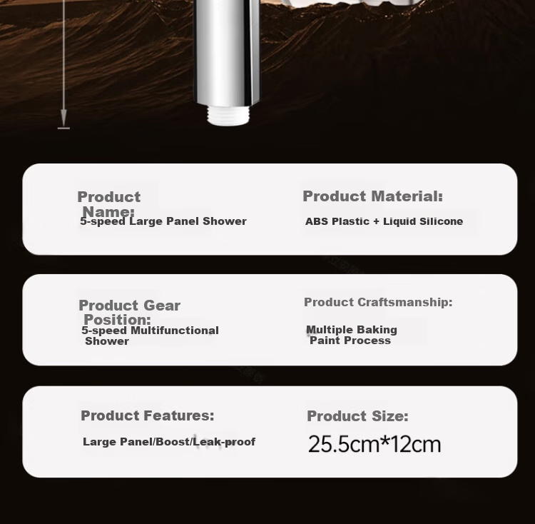 ILeddog [Germany] Large Panel Three-Mode Powerful Pressure-Boosting Shower Head Bathroom Handheld Shower Set HL-005 15