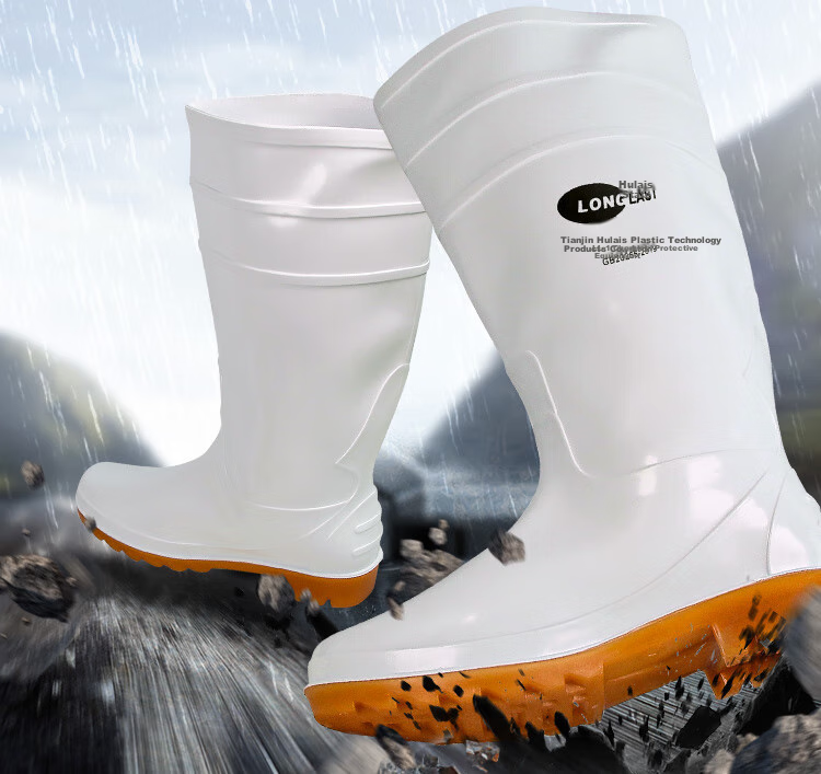 LONGLAST (LONG LAST) Extra White Oil-Resistant Boots, High-Top Non-Slip Waterproof Shoes, Rain Boots, Acid And Alkali Resistant Chef Food Hygiene Boots for Men And Women, Size 41 3