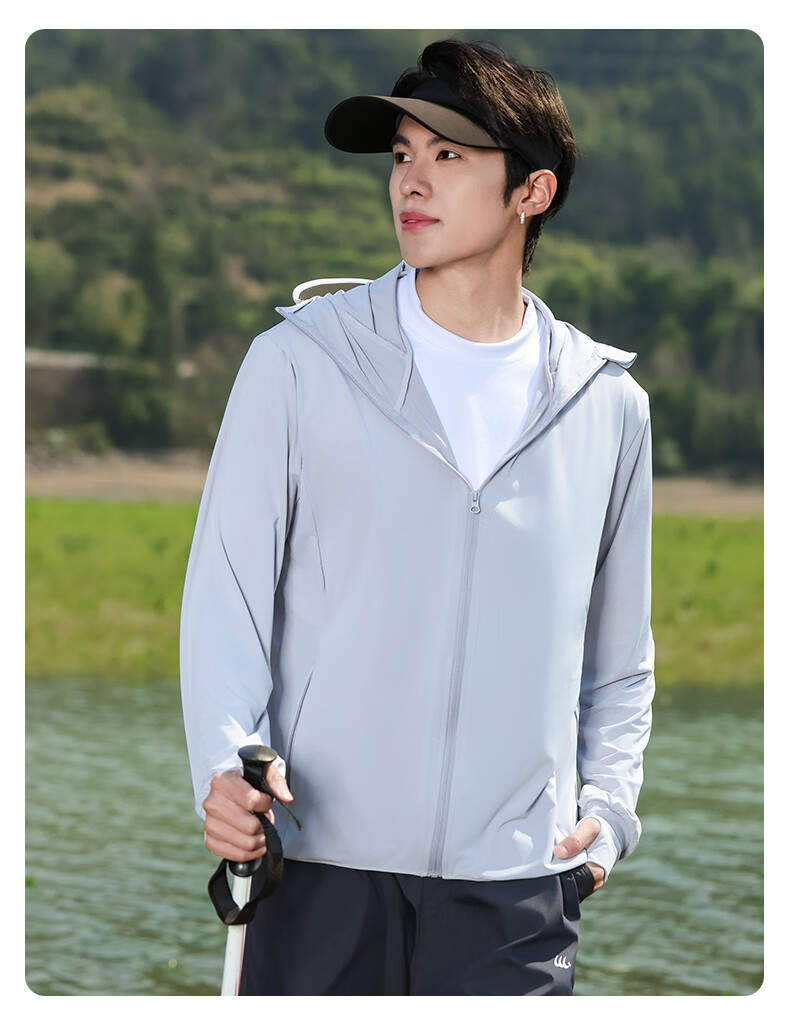 Combo Men's Ice Silk Summer UV Protection Ultra-Thin Breathable Cycling Outdoor Sun Protection Jacket Women's Fishing Coat 37
