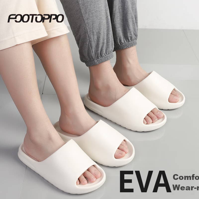 FOOTOPPO Men's Slippers, Summer Squishy Feeling Sandals, Men's Outdoor Sports Non-Slip Thick-Soled Home Bathroom Slippers for Shower And Bathing