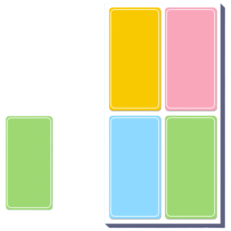 Jufu Large Label Stickers 80pcs 60x30mm Adhesive Colorful Self-Adhesive Handwritten Name Price Tags Office Stationery Sticky Notes