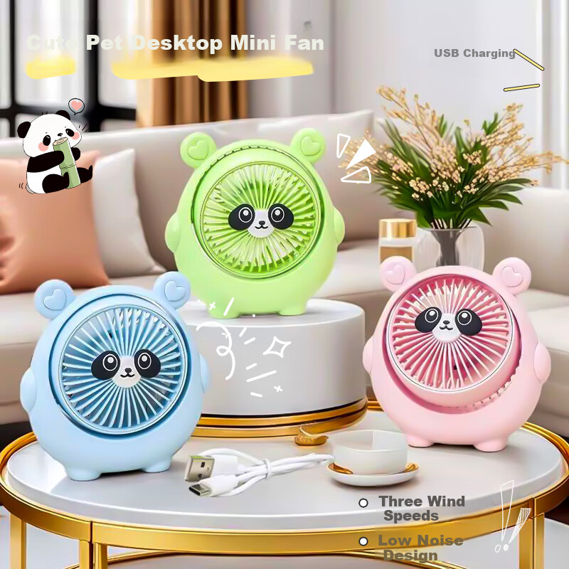 Ouliwen USB Rechargeable Mini Fan, Low Noise with Three Speeds, Portable And Compact, Dual-Use for Desktop And Handheld, Quiet Operation, Strong Airflow, Electric Fan for Office And Dormitory Use