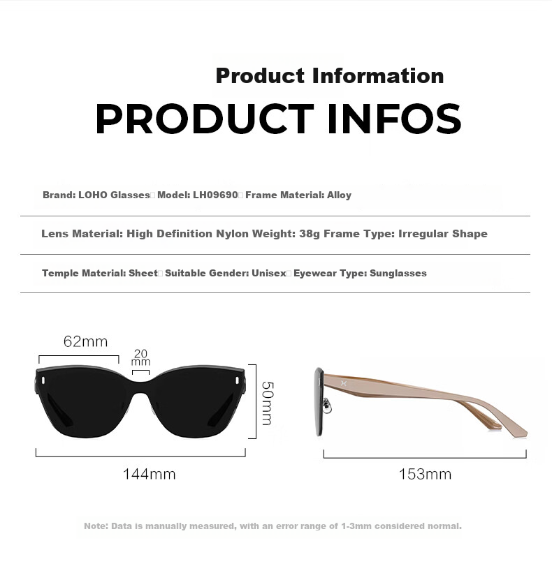 LOHO Sunglasses, 2025 New Cat-Eye High-End Color-Blocking Sunglasses, Full Lens Surface, High-Definition Sun Protection And Eye Protection Glasses for Women And Me 6