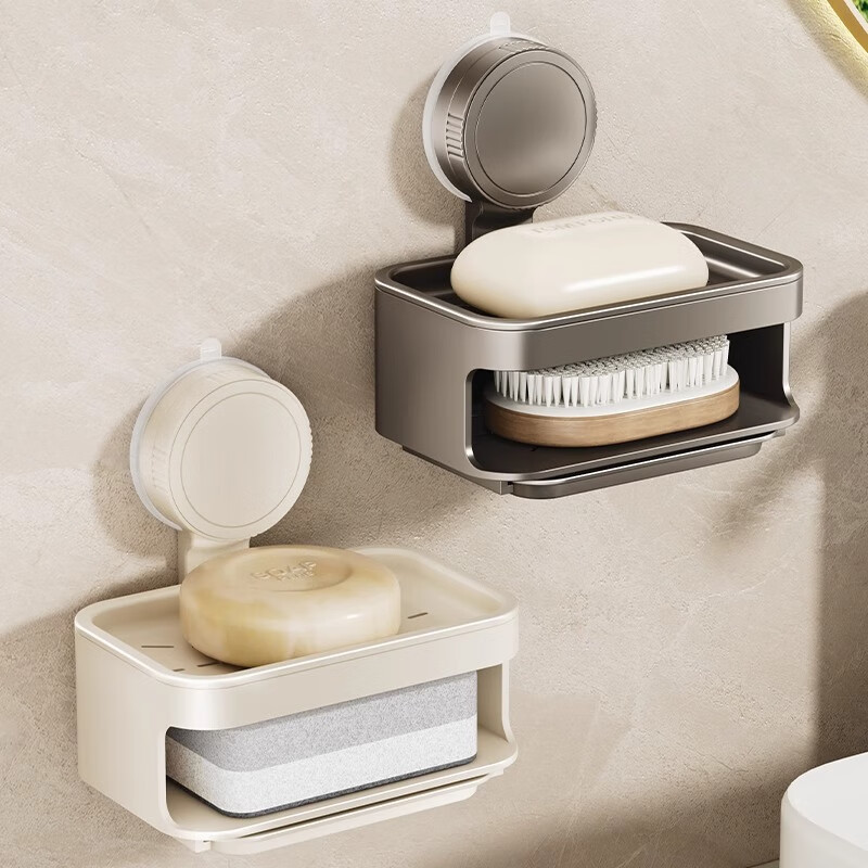 Tiger Mister Suction Cup Soap Dish Bathroom Wall-Mounted Storage Rack Soap Draining Box Soap Holder 2