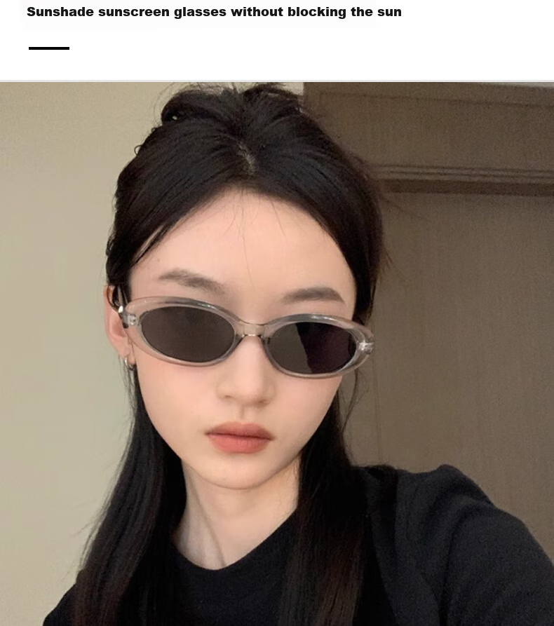 Boshide Sunglasses, Cat Eye Sunglasses, Suitable for Women with Clear Frame, High-End Cat Eye Sunglasses, Transparent Gray Frame with Black And Gray Lenses 9