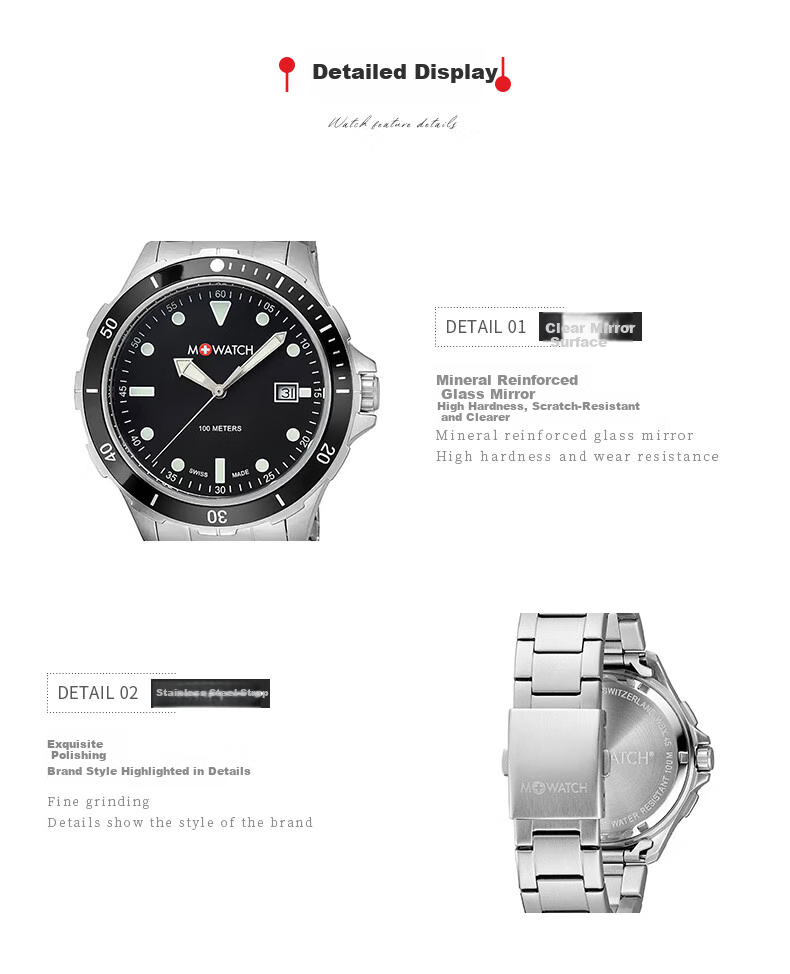 Mondaine Swiss Imported Genuine Quartz Casual Men's Watch, Qixi Festival And Father's Day Gift, WBX.45220.SW 1