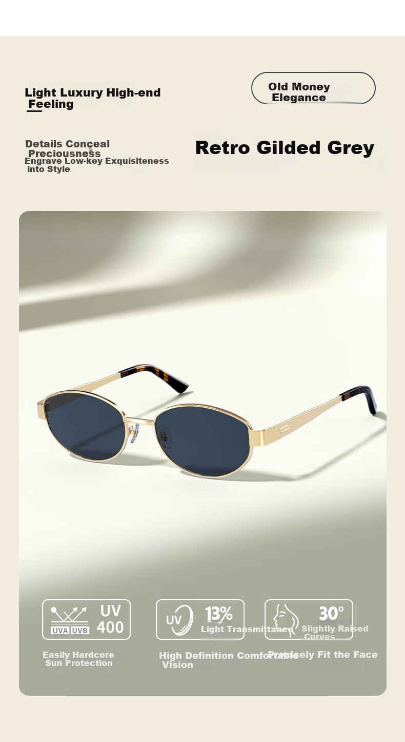 PARZIN Sunglasses for Women, Zhou Ye's Style [Qianjin Glasses], Vintage Style Eyeglasses, Driving Sunglasses for Men, Gift PZ8387 6