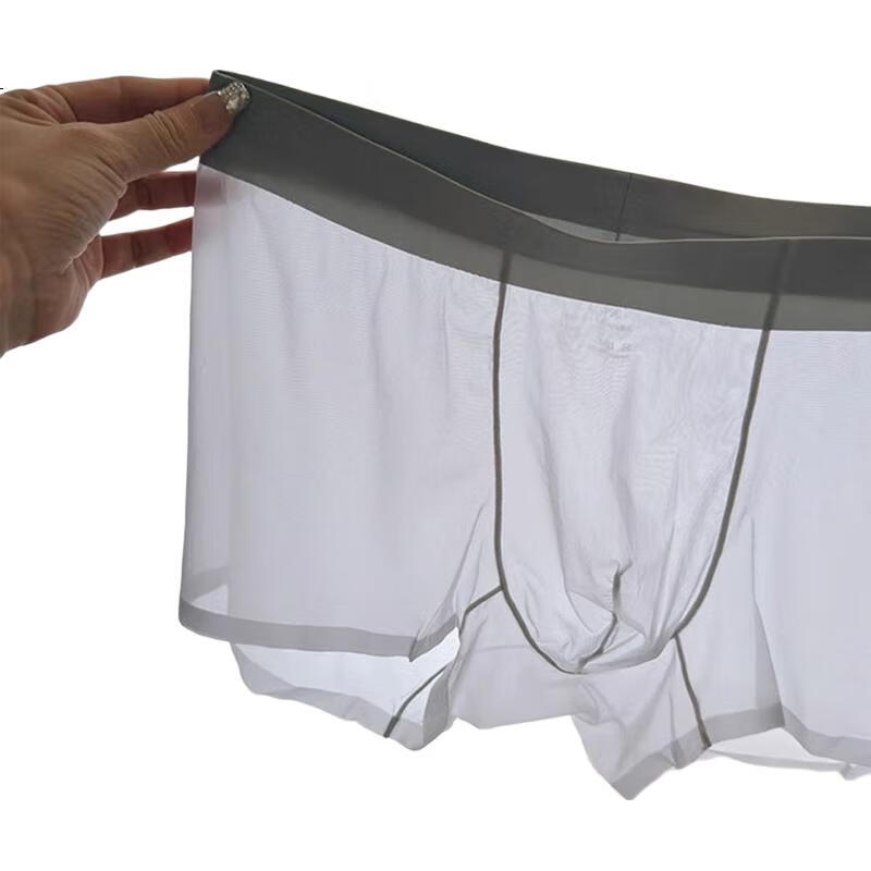 Мужские трусы FitonTon, модель "Ice Silk Sexy Transparent Ultra-Thin Briefs", набор из 3 штук, размер 3XL