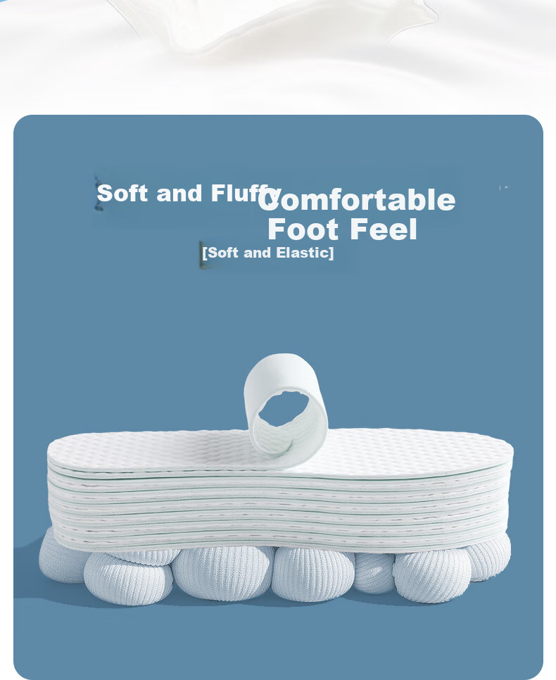 FOOTOPPO Latex Insoles for Women, Thin Summer Single Shoes, Ultra-Thin Soft Sole Disposable Breathable Sweat-Absorbing Sports Thin Shoe Insoles for Me 5