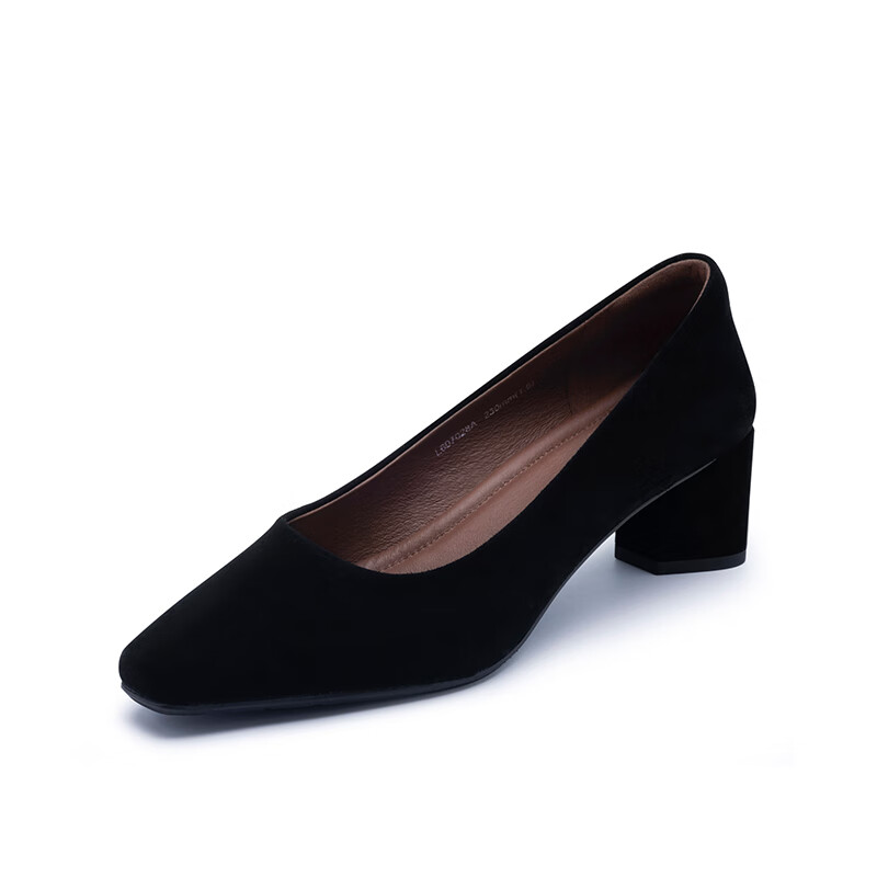 SATCHI Women's Elegant Sheepskin Low-Cut Pumps 2025 Spring New Chunky Heel Professional Commuter Shoes for Moms