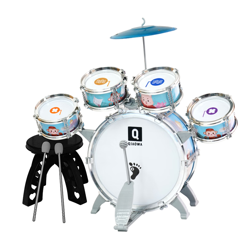 QIAO WA BAO BEI Kids Drum Set Children's Gift Toy for Ages 1-5 Birthday Present for Boys and Girls Early Education New Year Toy