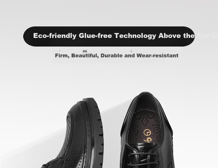 Goldlion Men's Derby Shoes, Business Formal Shoes, Fashionable Perforated Breathable Leather Shoes G571230574AAD, Black, Size 43 3