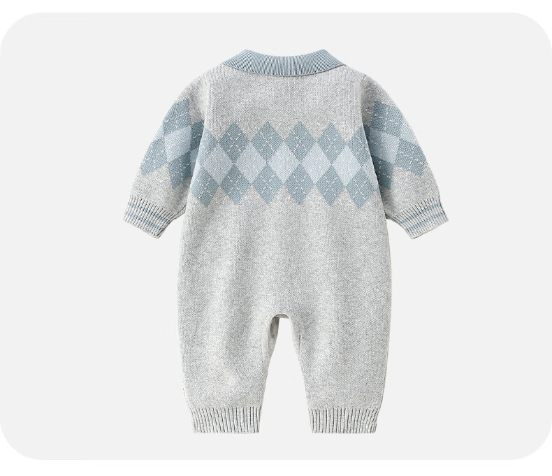 VOONLIE Baby Clothes Autumn Newborn Boys Stylish Knitted Romper Full Moon Hundred Days Jumpsuit Spring Autumn 1
