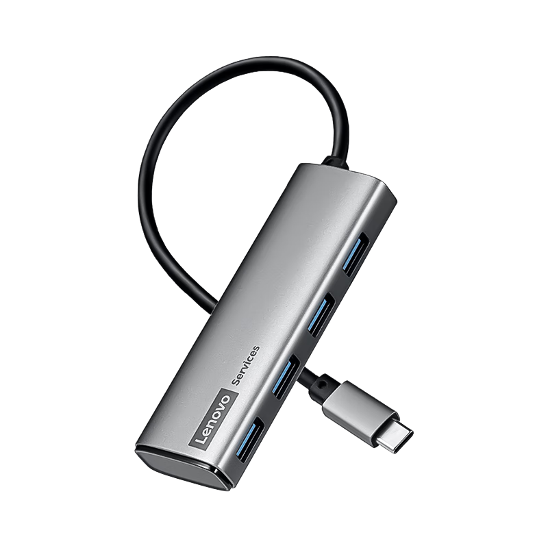 Lenovo Type-C Hub, USB Hub with Multiple Ports, Adapter Dock, USB Extender Cable, Laptop Expansion Dock Converter BY02C-3.0 (Metal)
