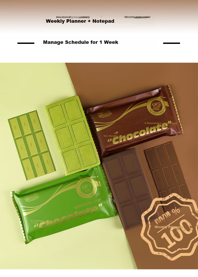 Kinbor Chocolate Planner Gift Box Set Notebook for Girls' Birthday (With Fountain Pen, Refrigerator Magnet, Sticky Notes, Cards, Envelopes) DT56033 New Year Valentine's Day Gift 9