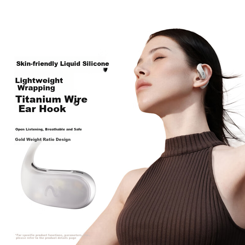 IFLYTEK AI Translation Conference Headset, Open-Ear Bluetooth Headphones, Air 2 Misty Black, Sports Recording Headphones Translation Headset for Meetings Minutes, Compatible with Apple And Huawei