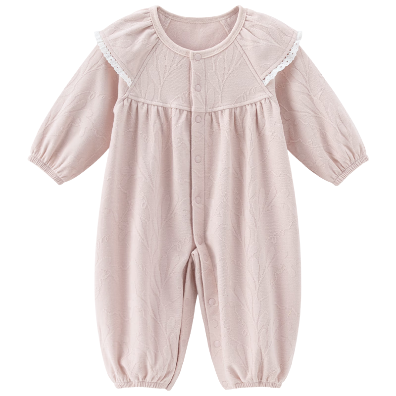 Guaiqixiong [Roudo Cotton] Spring And Autumn Baby Girl A-Class Micro-Velvet Onesie, Home Warmth, Cute Romper, Long-Sleeve Bodysuit