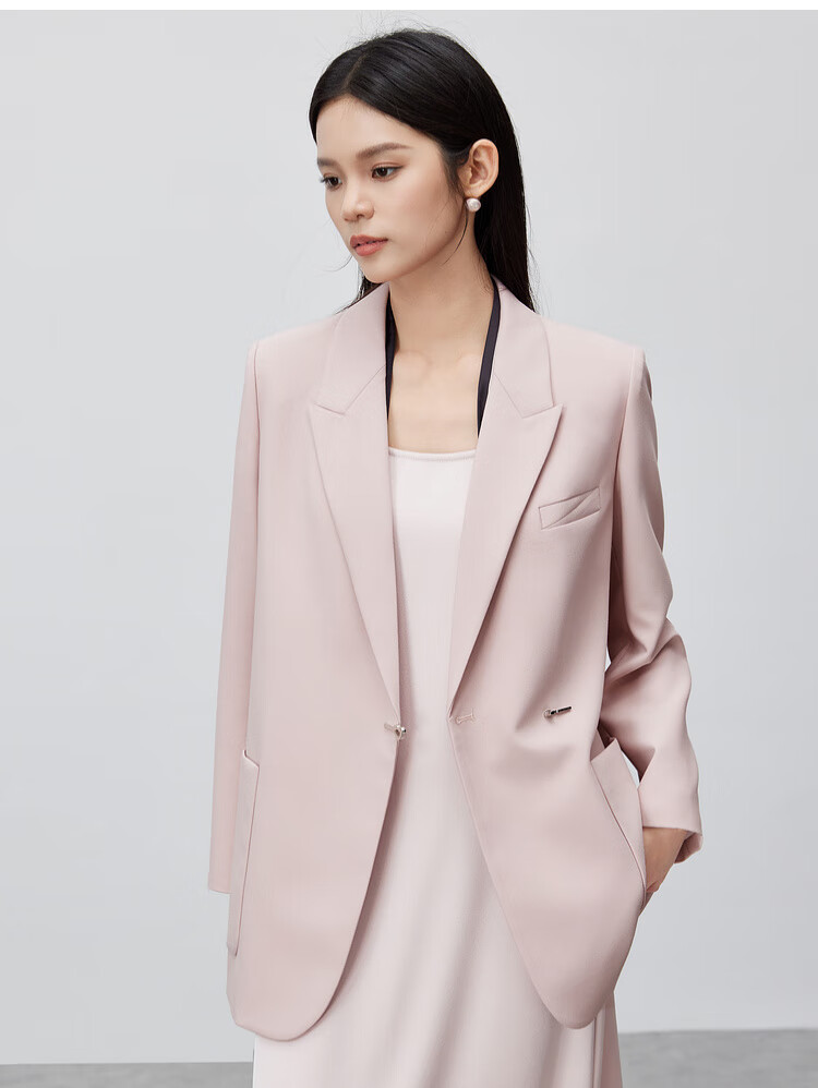 Sentubila Casual Commuter Blazer for Women, Spring And Autumn Loose Fit Jacket with High-End Style, Black, Size L 9