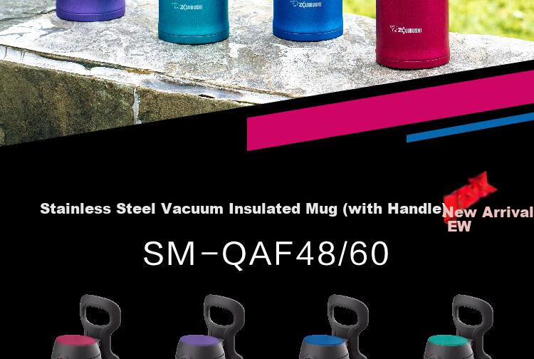 Zojirushi QAF60 Lightweight Portable Large Capacity Stainless Steel Outdoor Sports Water Bottle 600ml RK 1