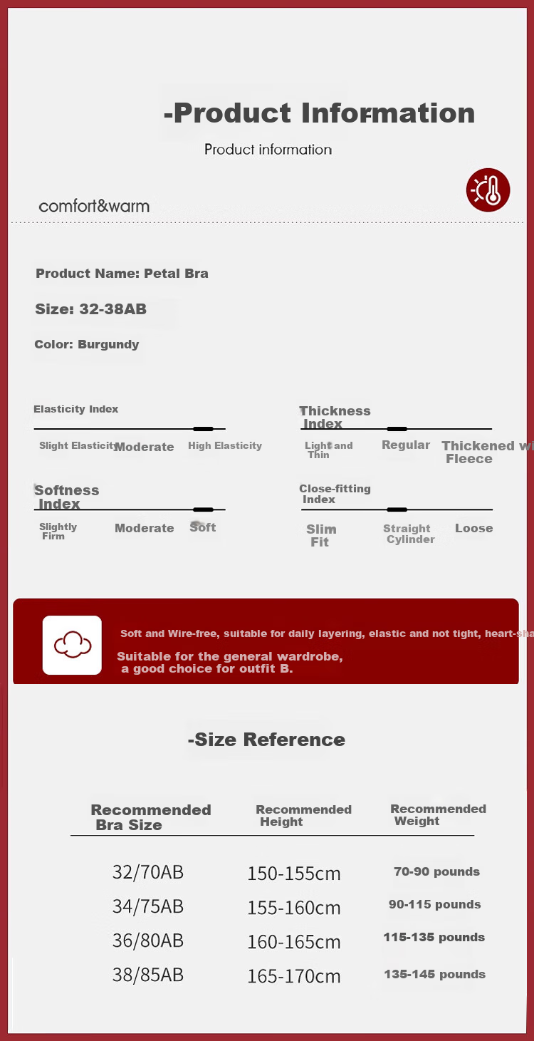 XUEXIMAN [2026 Spring New Arrival] Zodiac Year Women's Bra, Wine Red Sexy Wireless Push-Up Brassiere 11